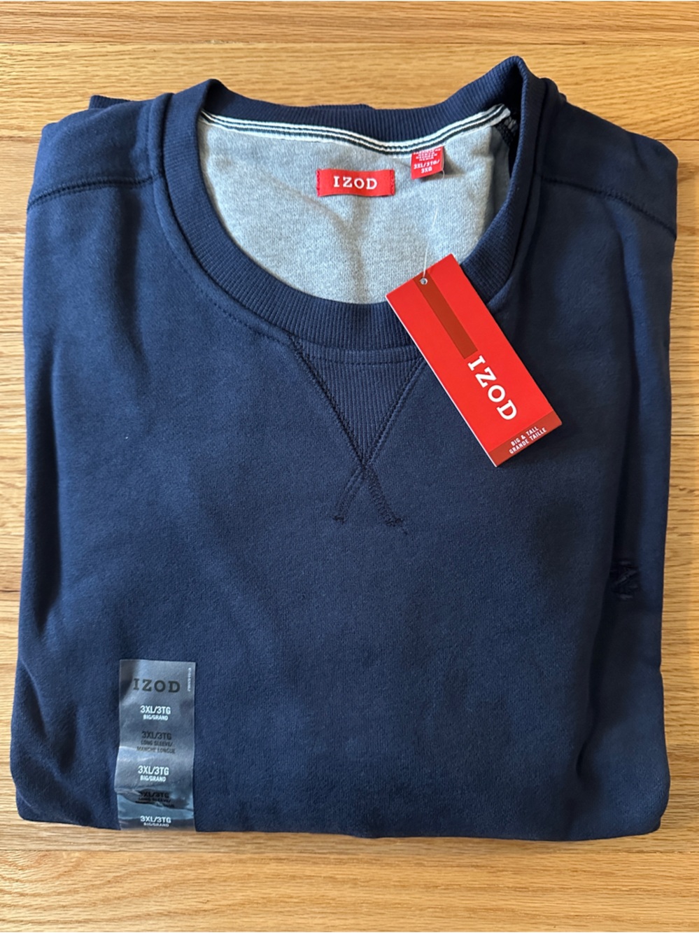 IZOD Navy Crewneck Sweatshirt, Size 3XL
